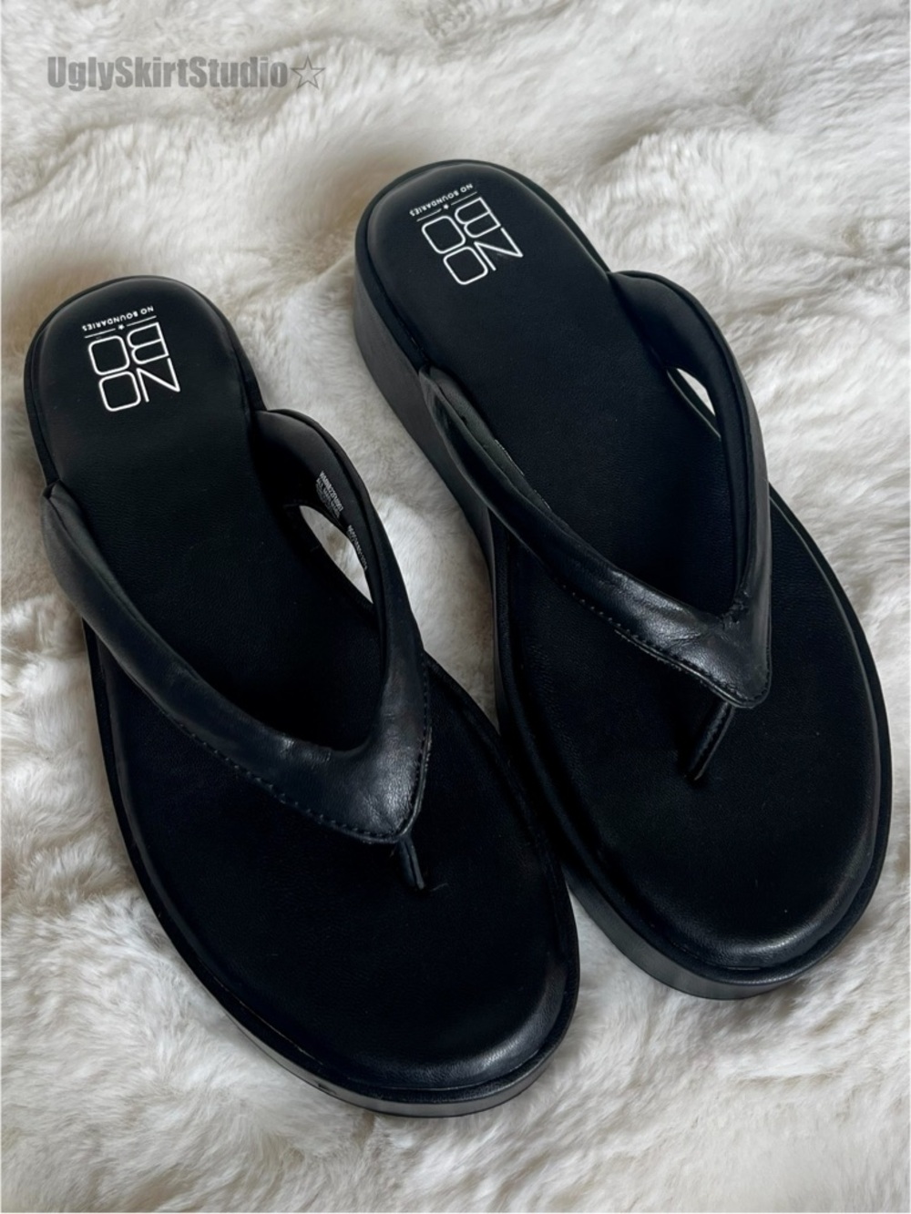 No Boundaries Platform Flip Flop Sandals Women’s Wedge Slides Comfort Summer